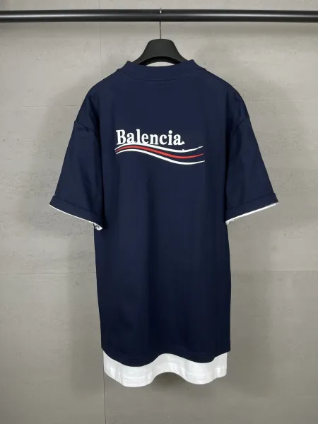 Balenciaga Distressed Gothic Print White T-Shirt - 21