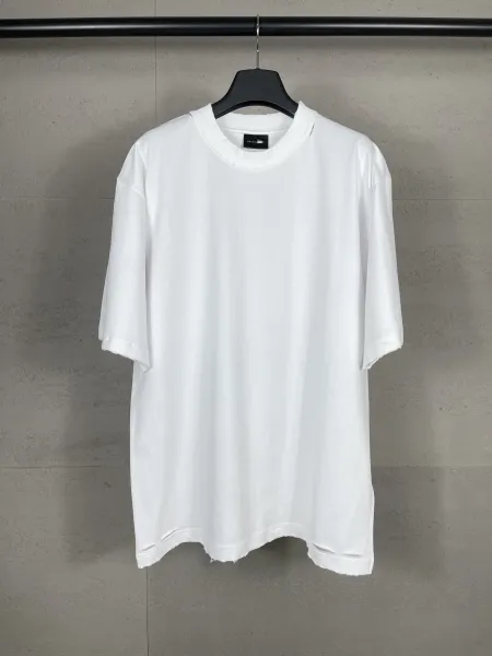 Balenciaga Distressed Gothic Print White T-Shirt - 22