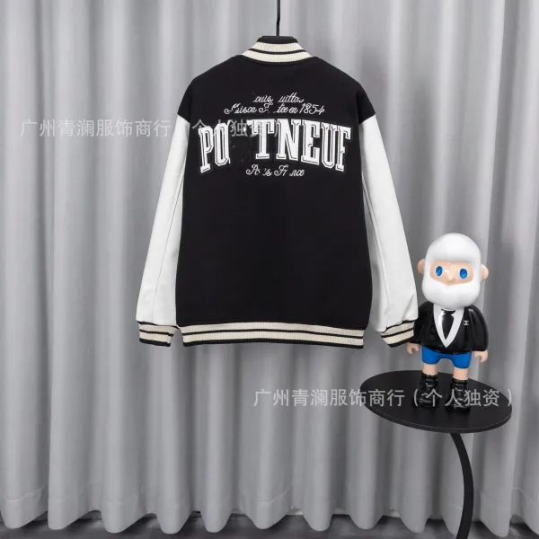 Design Satin Bomber Jacket with Embroidered Graphic Black Outerwear - 10