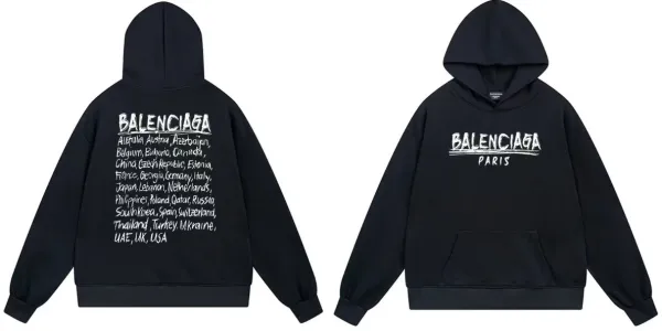 Balenciaga World Tour Hoodie Black - 1