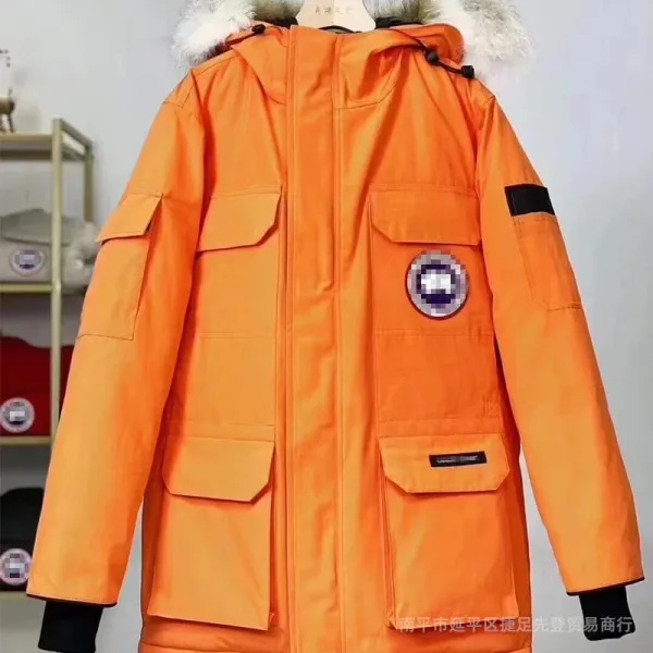 Canada Goose Expedition Parka Orange with Fur Trim - 1