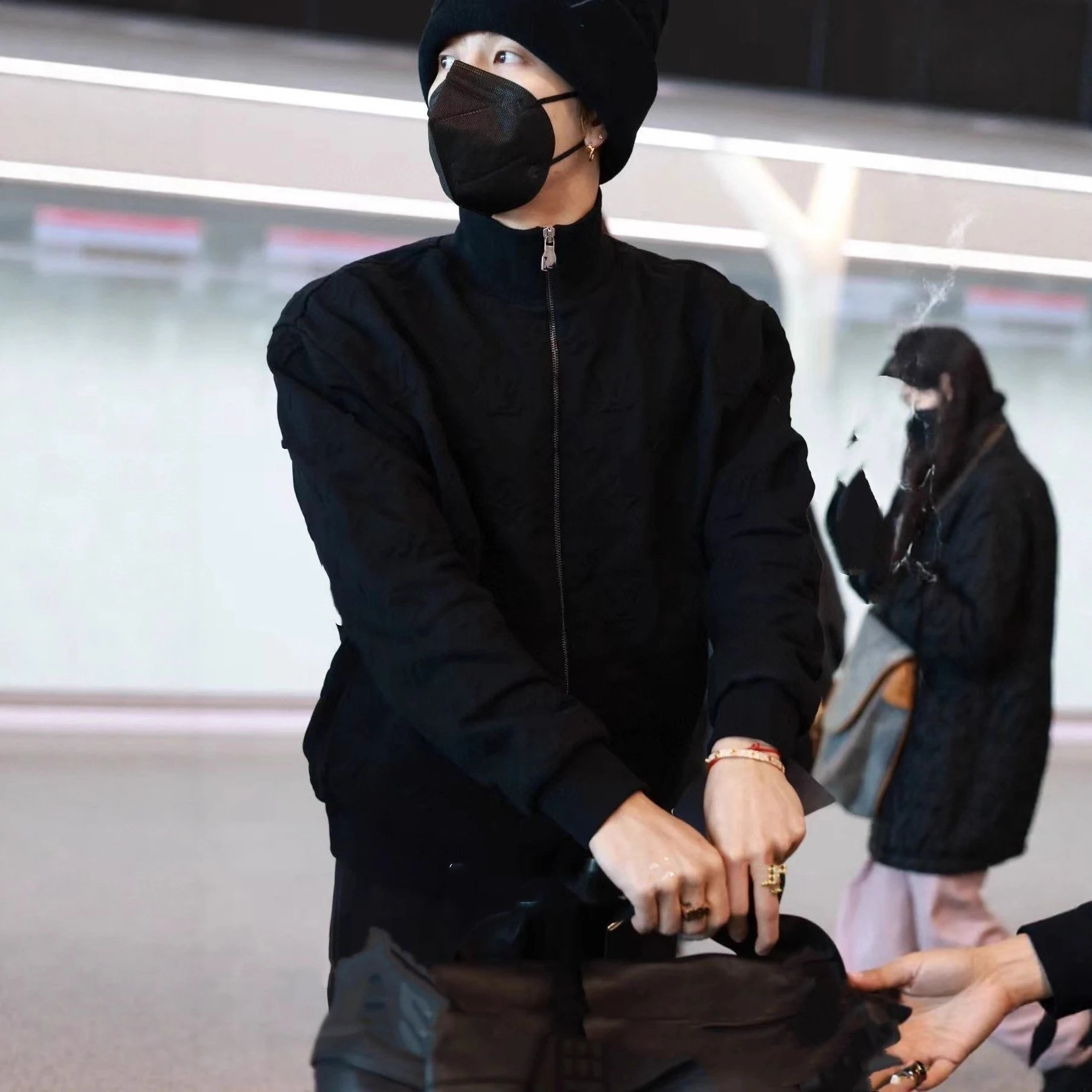 Black High-Neck Zip-Up Jacket