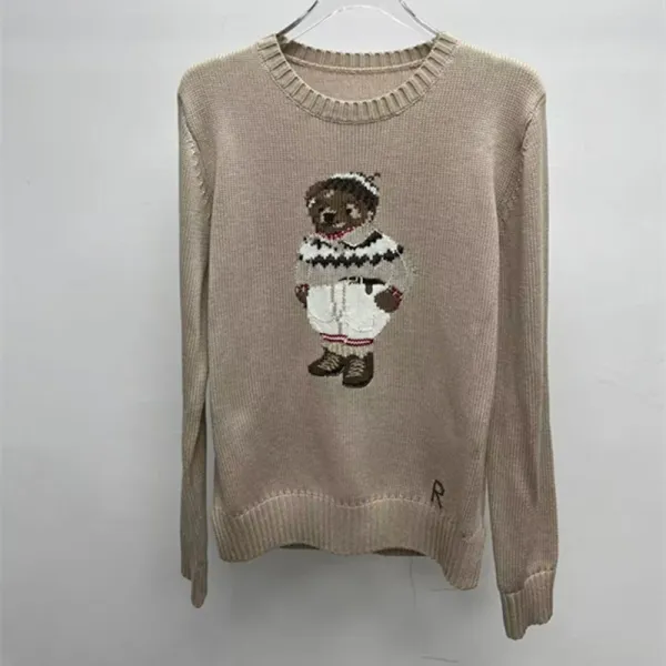 Polo Ralph Lauren Bear Knit Sweater Beige Sweater - 1