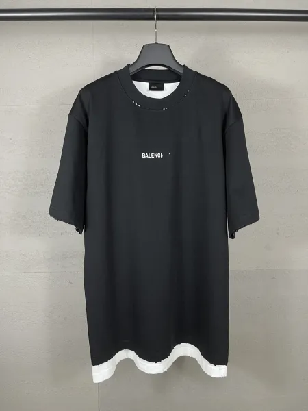 Balenciaga Distressed Gothic Print White T-Shirt - 18