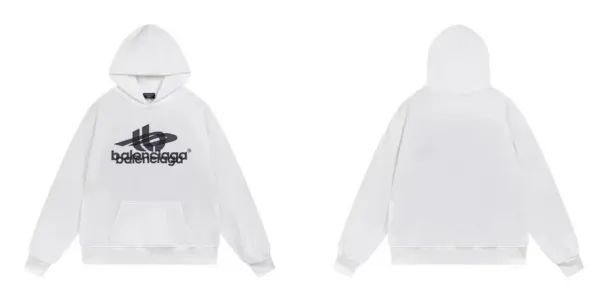 Balenciaga Logo Hoodie White Hoodie - 1