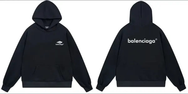 Balenciaga Logo Hoodie Black - 1