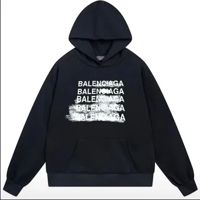 Balenciaga Repeat Logo Hoodie Black - 1