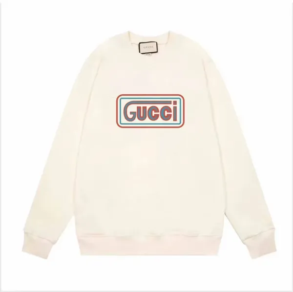 Gucci Logo Box Print Off-White Hoodie - 1