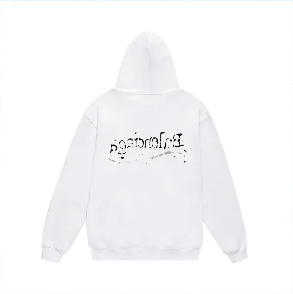 Design Distorted Script White Hoodie - 1