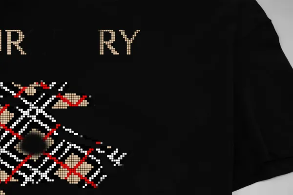 Burberry Pixelated Check Rabbit T-Shirt White - 6