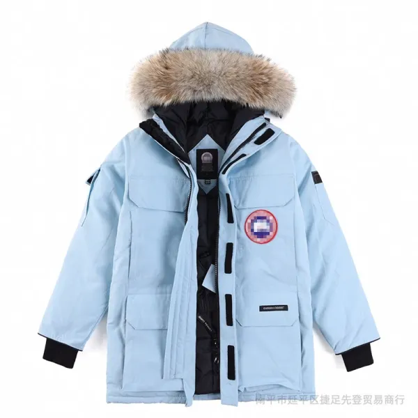 Canada Goose Expedition Parka Light Blue with Fur Trim Parka - 1