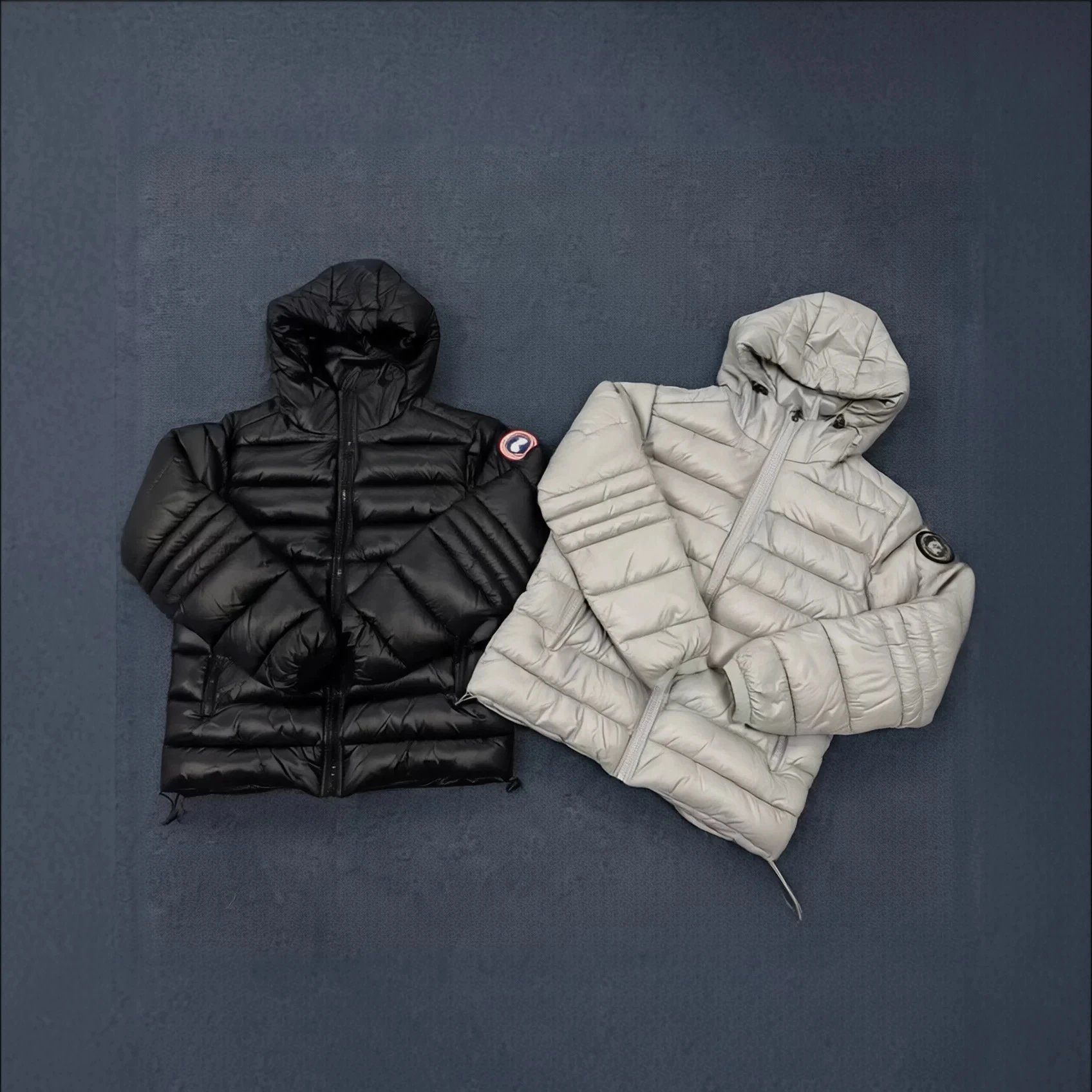 Cypress Series Men's Warm Solid Color Hooded Logo Puffer Jacket Glossy Finish