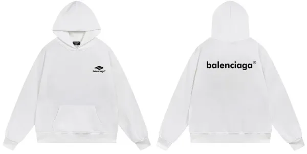 Balenciaga Logo Hoodie White Hoodie - 1