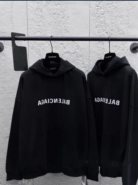 Balenciaga Logo Hoodie Black Hoodie - 1