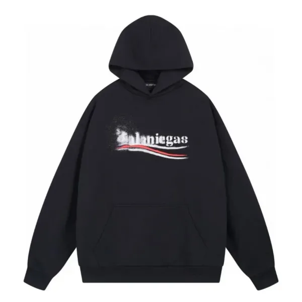 Balenciaga Spray Paint Logo Hoodie Black - 1