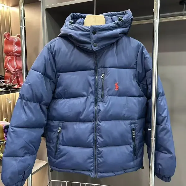 Polo Ralph Lauren Puffer Jacket Navy Blue Down Jacket - 1