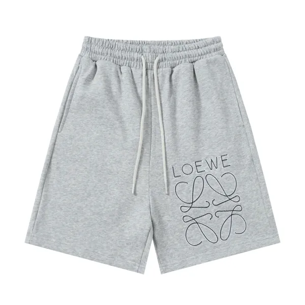 Loewe Anagram Embroidered Sweat Shorts Gray - 1