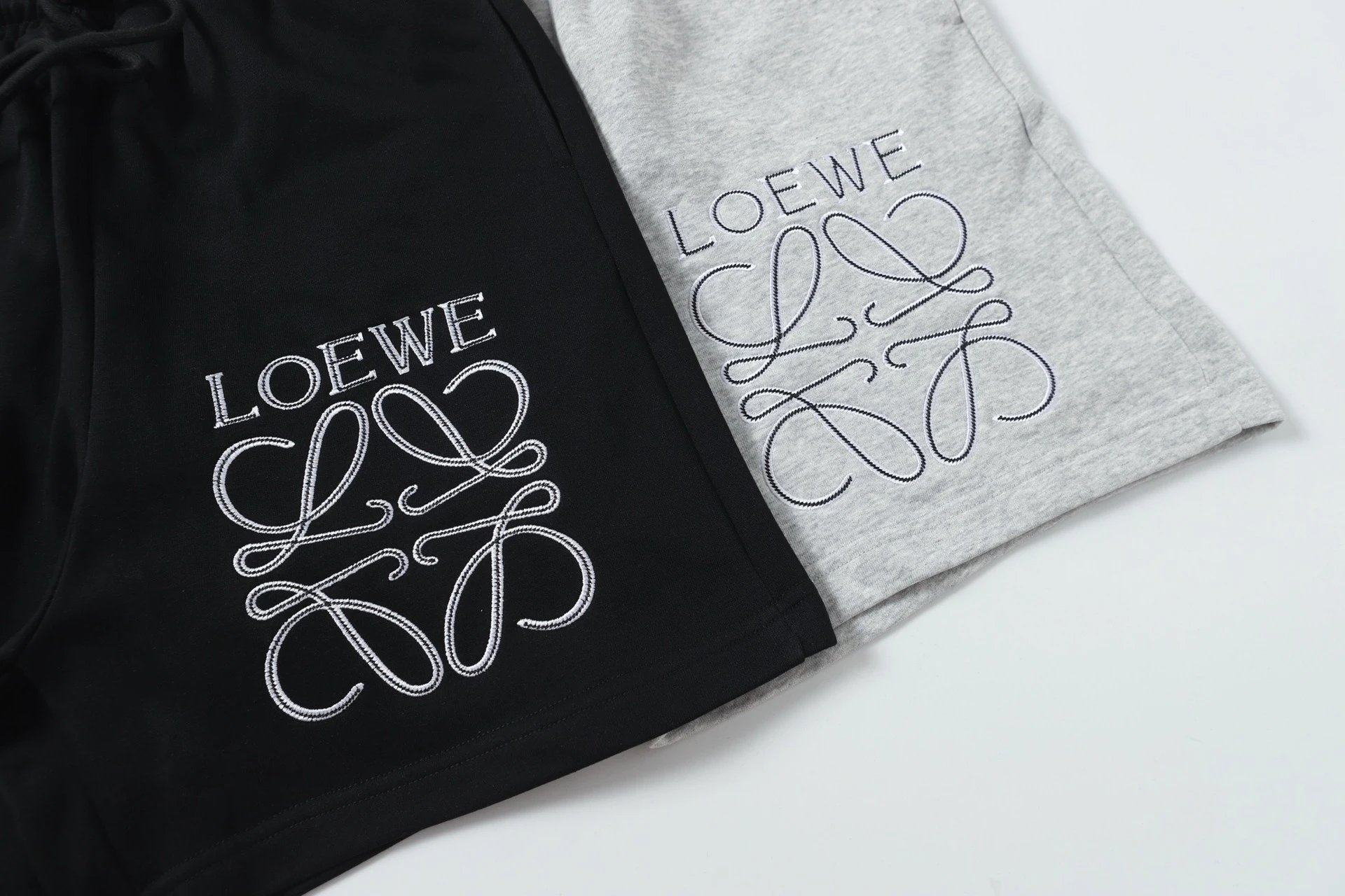 Loewe Anagram Embroidered Sweatshorts Black Shorts - 19
