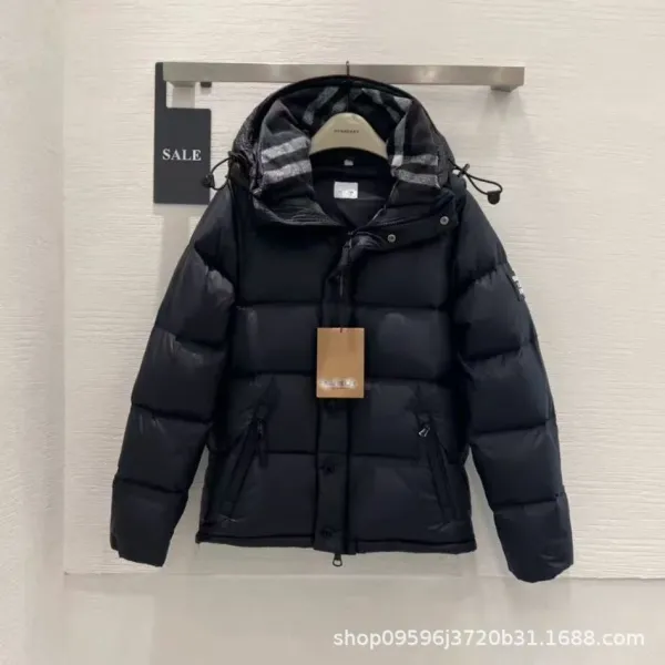 Burberry Check-Trimmed Down Jacket Beige - 9