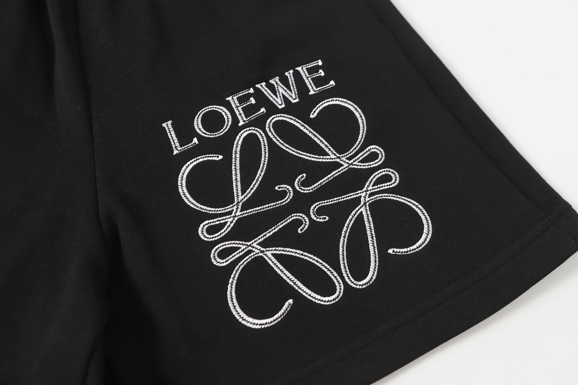 Loewe Anagram Embroidered Sweatshorts Black Shorts - 17