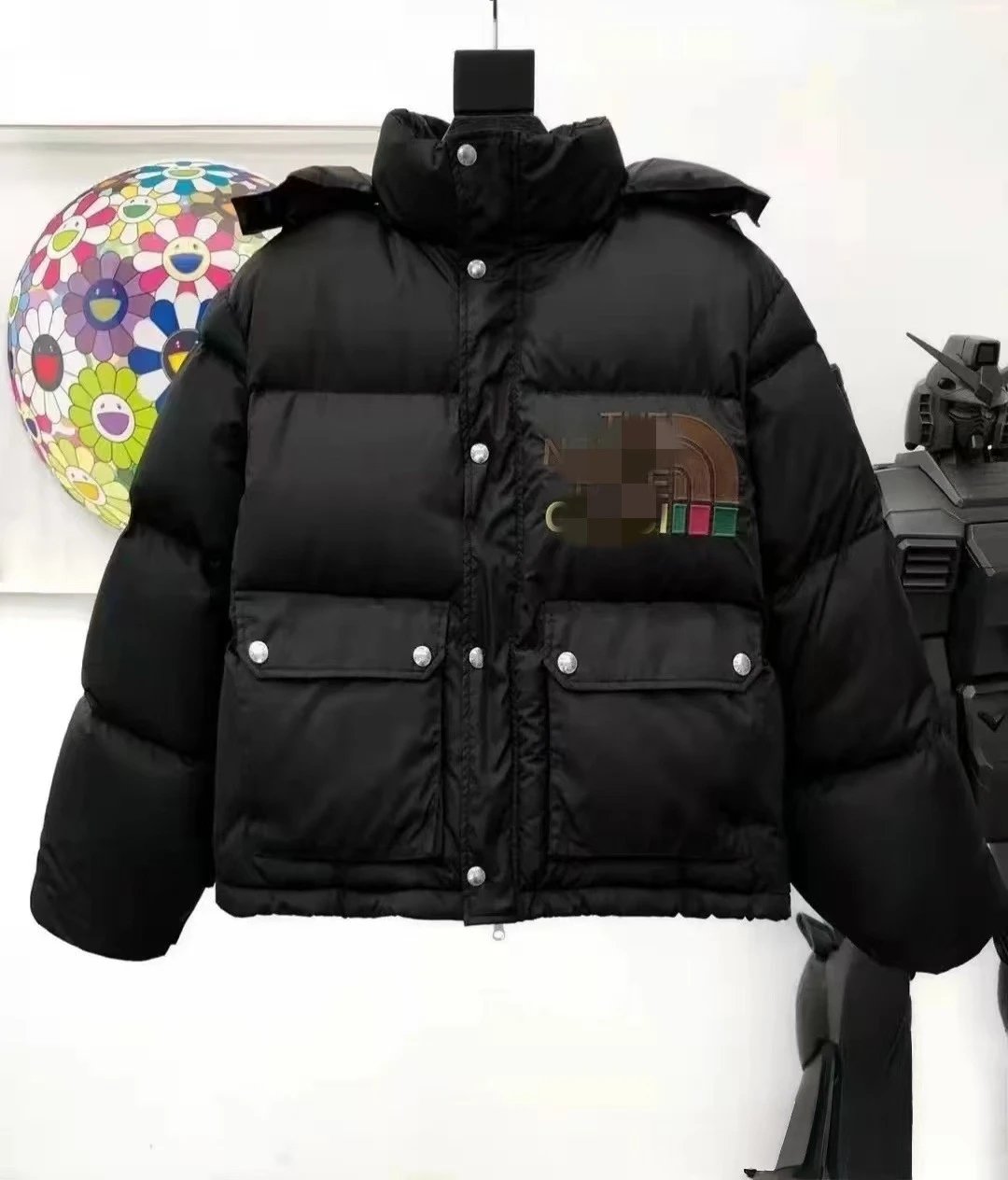 The North Face x Gucci Nuptse Puffer Jacket Black Down Jacket - 1
