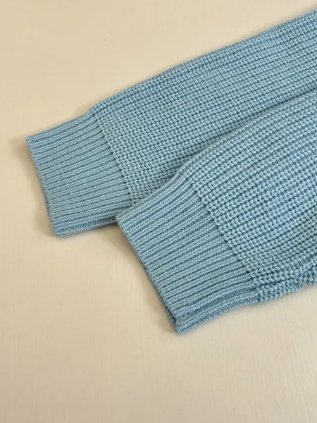 Saint Laurent Color-Block Knit Zip-Up Sweater in Blue, Black, and Beige - 10