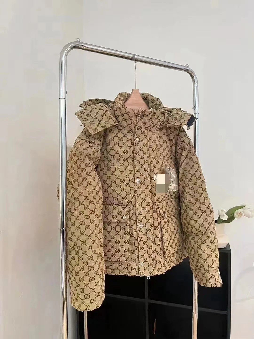 Gucci GG Monogram Puffer Jacket Beige Outerwear Down Jacket - 8
