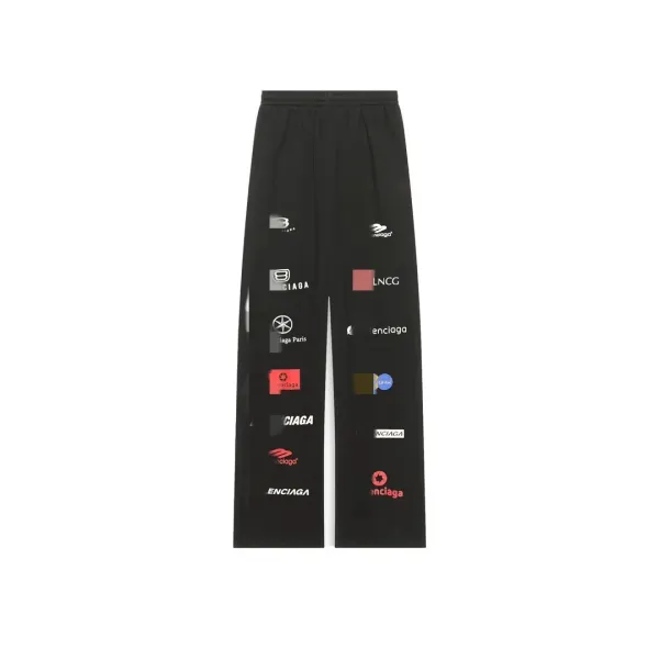 Balenciaga Logo Print Sweatpants Black - 1