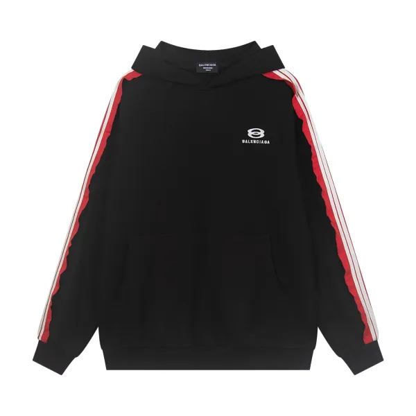 Balenciaga Track Pants Black Red White Sweatpants - 14