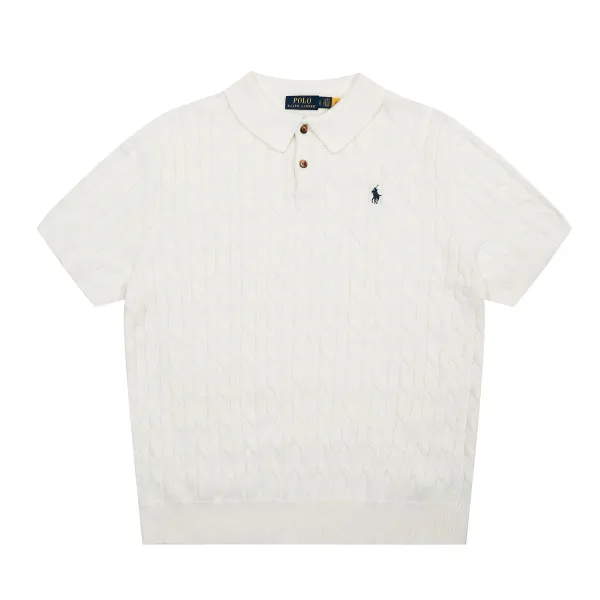 Polo Ralph Lauren Cable Knit Polo White - 1