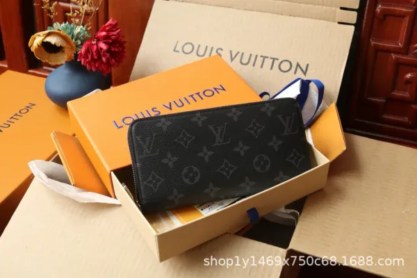 Louis Vuitton Monogram Eclipse Long Wallet Black - 1