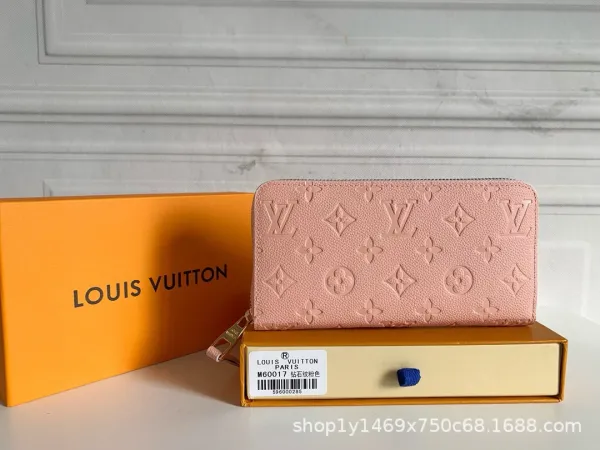 Louis Vuitton Monogram Empreinte Zippy Wallet Pink Long Wallet - 1
