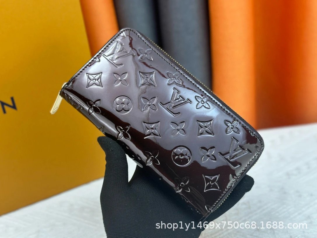 Louis Vuitton Monogram Vernis Zippy Wallet Brown Long Wallet