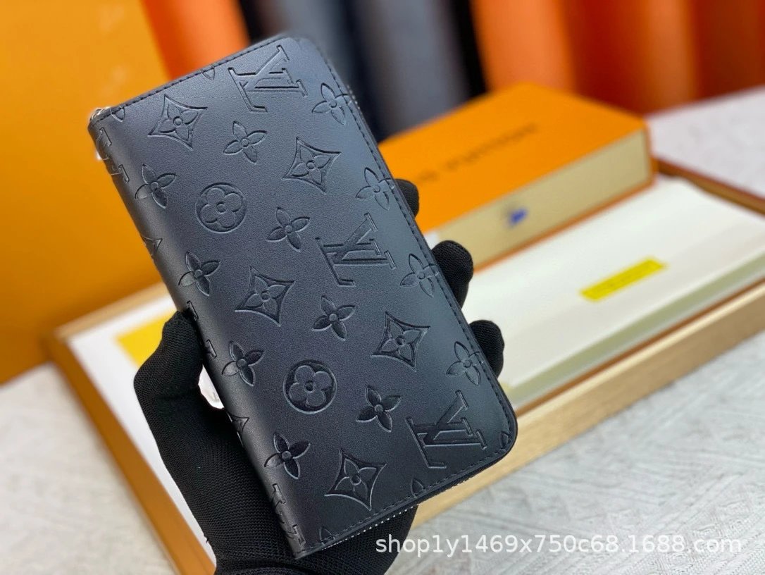 Louis Vuitton Monogram Empreinte Zippy Wallet Black Long Wallet