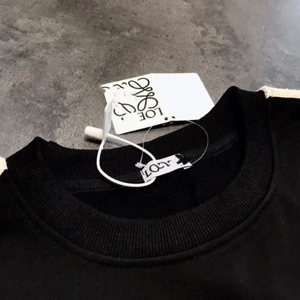 Design Embroidered Stripe Sweatshirt Black / White Sweater - 8