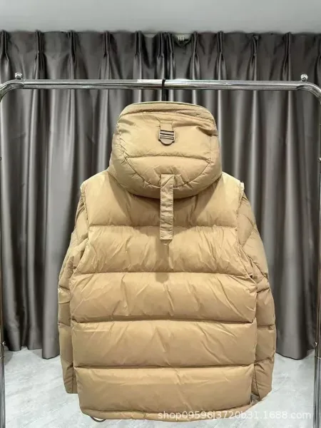 Burberry Check-Trimmed Down Jacket Beige - 21
