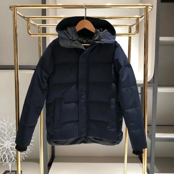 Design Puffer Hooded Down Jacket Navy - 1