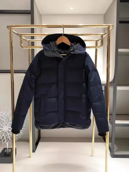 Design Puffer Hooded Down Jacket Navy - 4