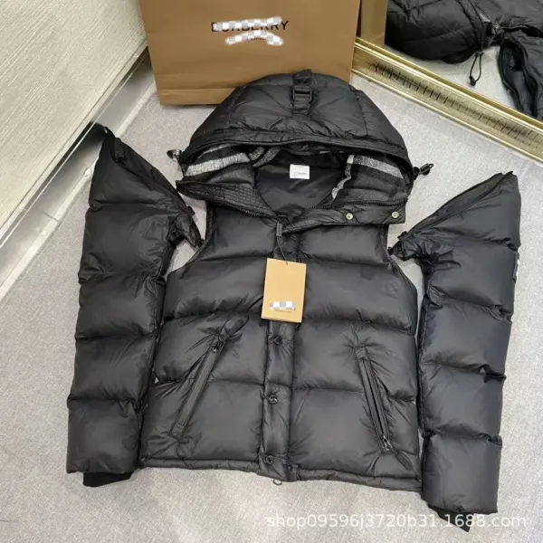Burberry Check-Trimmed Down Jacket Beige - 6