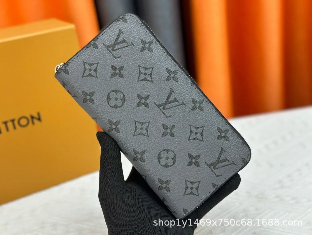 Louis Vuitton Monogram Eclipse Gray Long Wallet
