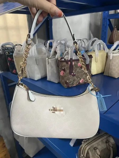 Coach Hobo Bag Beige Signature Canvas Shoulder Bag - 4