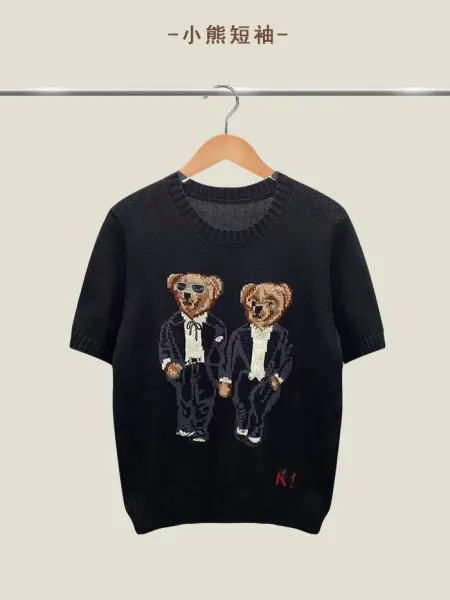 Polo Ralph Lauren Two Bear Short-Sleeve Knit Sweater Black - 1