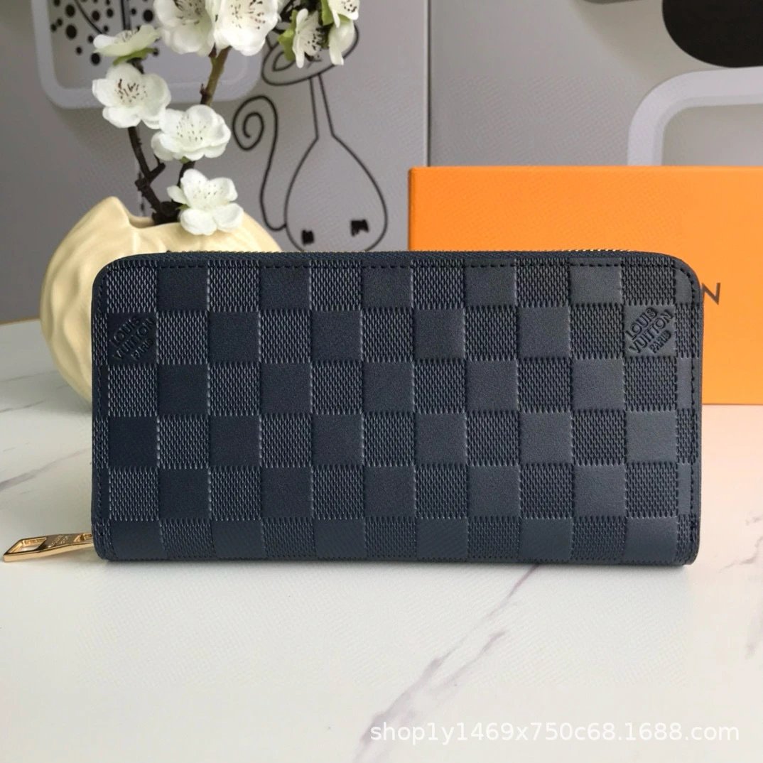 Louis Vuitton Damier Graphite Zippy Wallet Navy Long Wallet