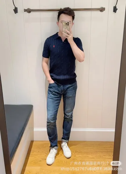 Polo Ralph Lauren Cable Knit Polo Gray Sweater - 13