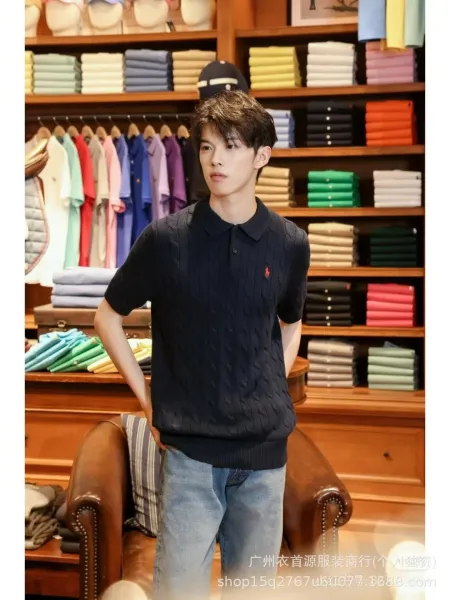 Polo Ralph Lauren Cable Knit Polo Gray Sweater - 19