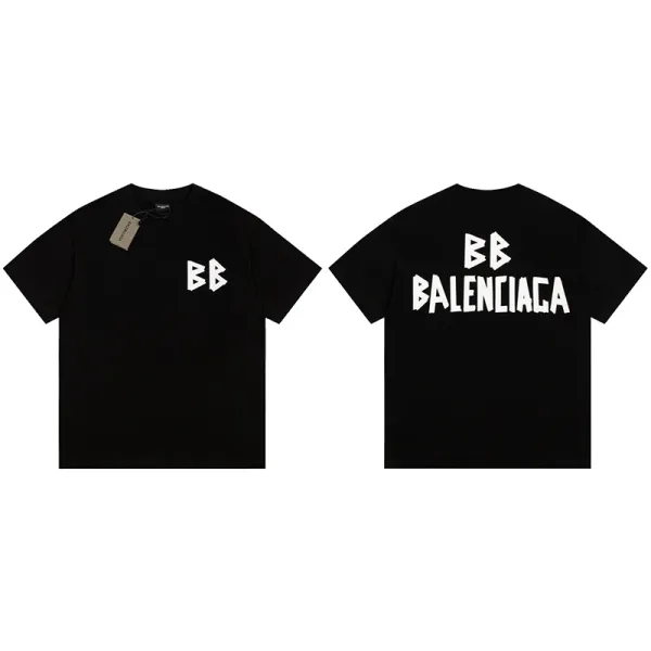 Balenciaga BB Logo Black T-Shirt - 1