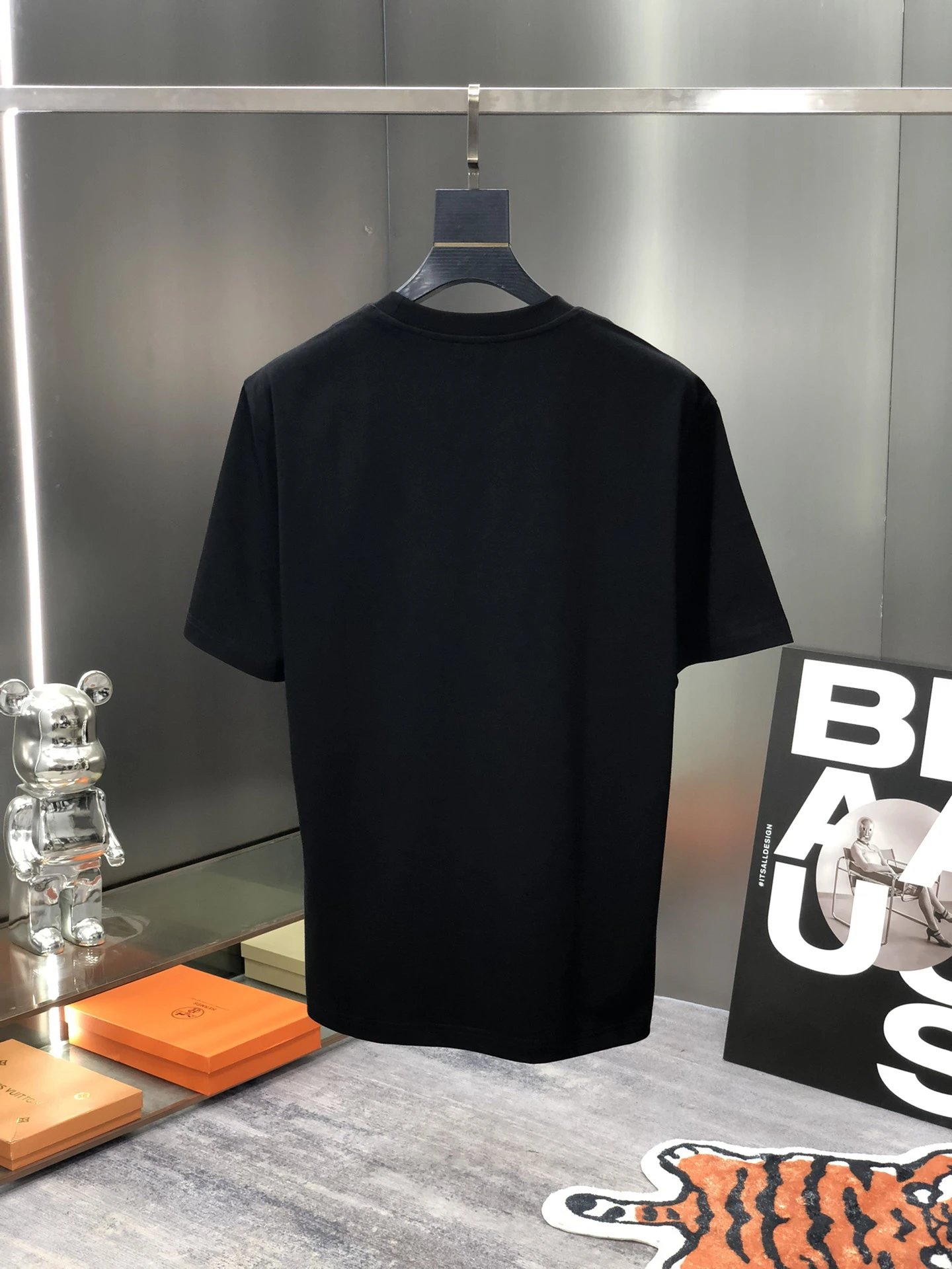 Burberry Men Black Knight Graphic Cotton T-Shirt