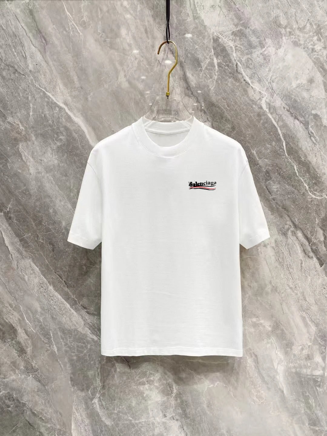 Balenciaga Classic Cotton T-Shirts Black White Casual Wear