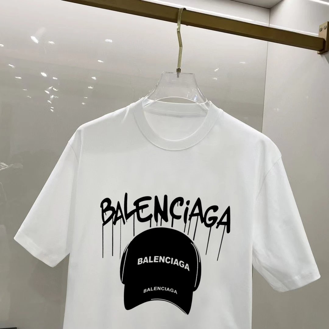 Balenciaga White Logo Cotton Unisex T-Shirt