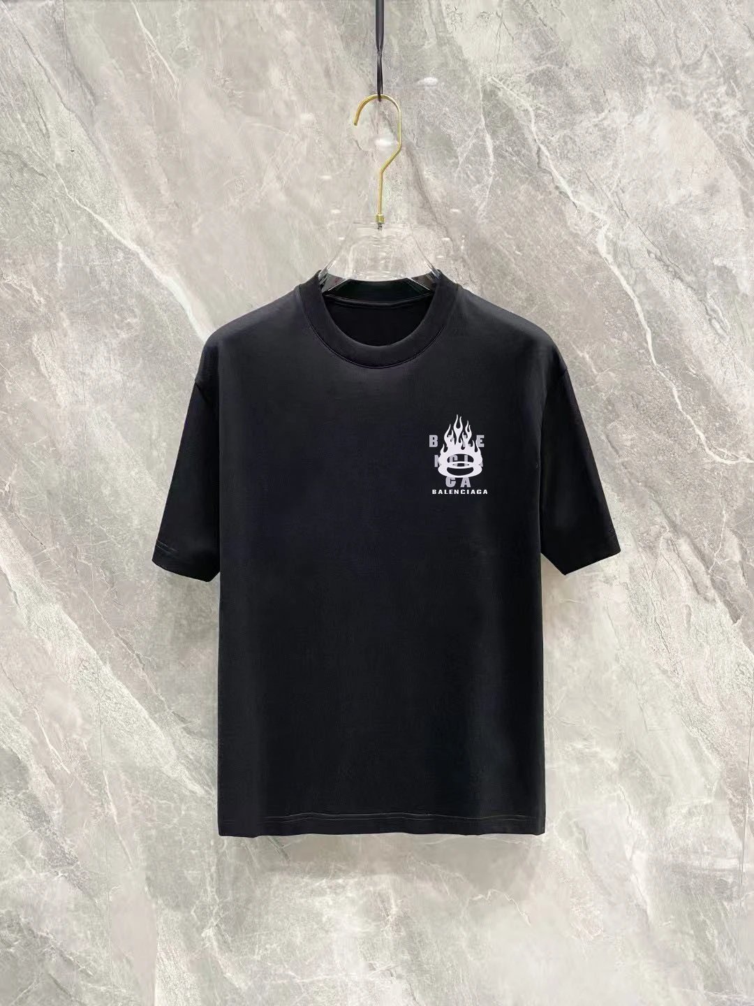 Balenciaga Flame Logo Unisex Cotton T-Shirt